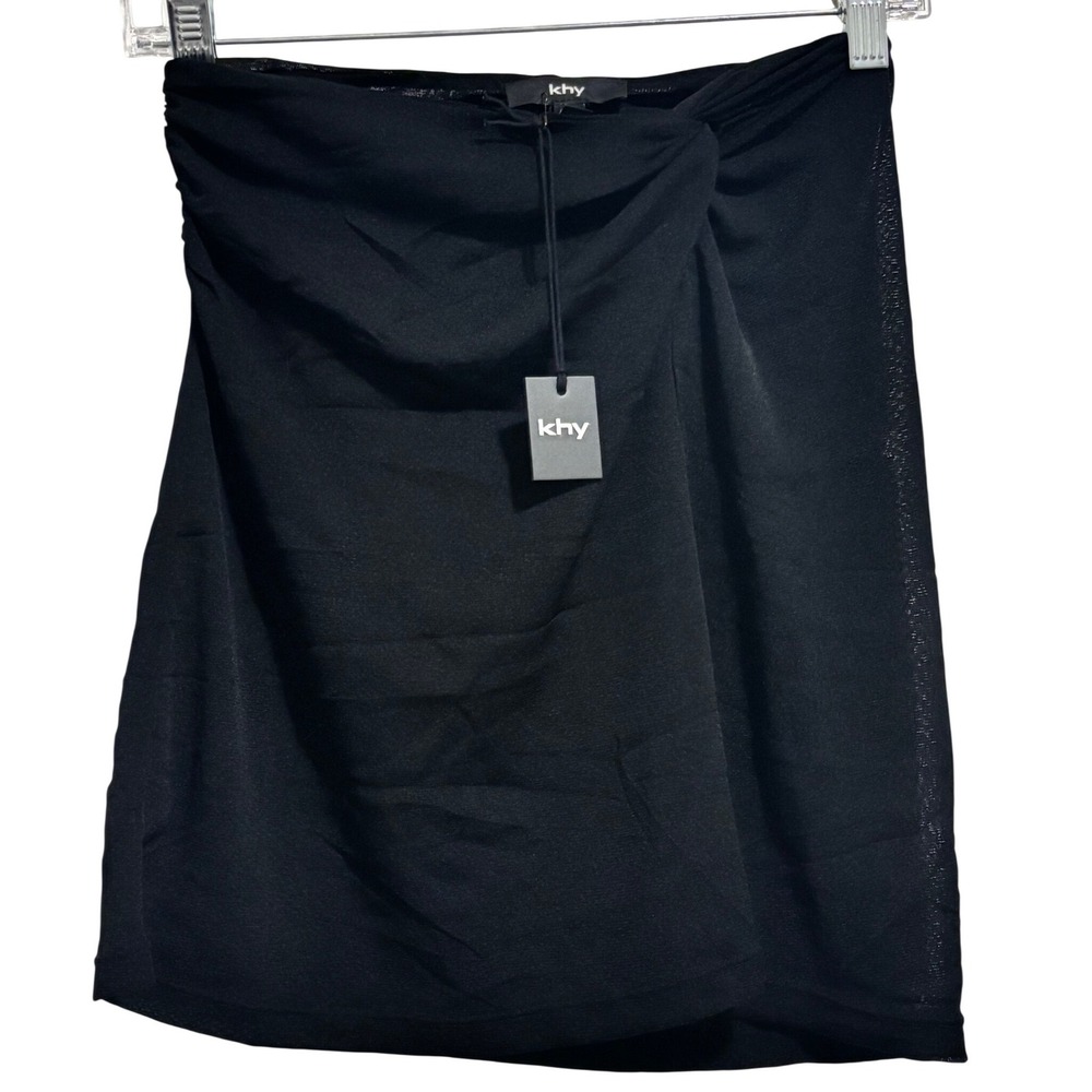 Khy by Kylie Jenner Mesh Twist Mini Skirt Swim Cover Up Women Size S‎ Black